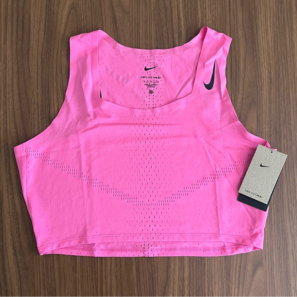($70) Nike Dri-FIT ADV AeroSwift Crop Run Racing Tank Womens XL Pink DM8728-606